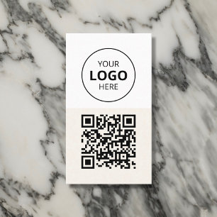 Logo QR Code Minimalist Beige Visitekaartje