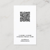 Logo QR Code Minimalist Zwart Wit Modern Custom Visitekaartje (Achterkant)