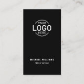 Logo QR Code Minimalist Zwart Wit Modern Custom Visitekaartje (Voorkant)