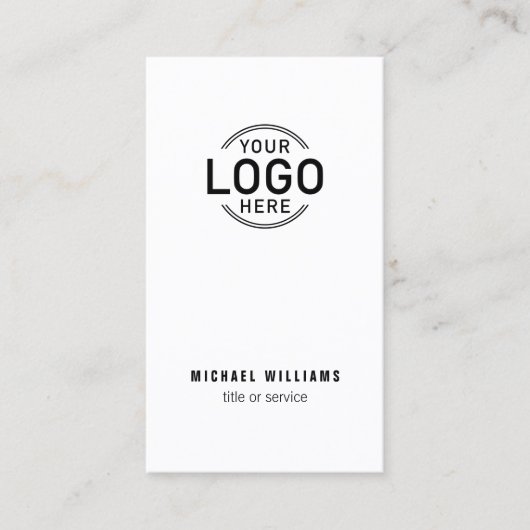 Logo QR Code Minimalistisch Wit Zwart Modern Custo Visitekaartje (Voorkant)