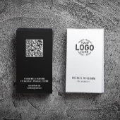 Logo QR Code Minimalistisch Wit Zwart Modern Custo Visitekaartje