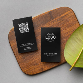 Logo QR Code Minimalistisch Zwart Modern Custom Visitekaartje
