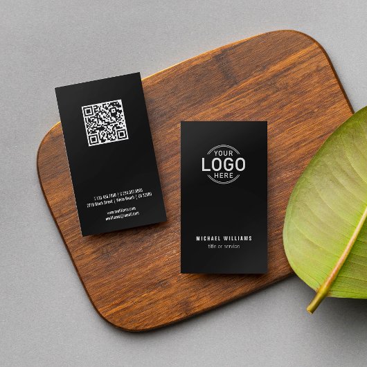 Logo QR Code Minimalistisch Zwart Modern Custom Visitekaartje