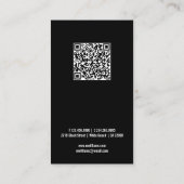 Logo QR Code Minimalistisch Zwart Modern Custom Visitekaartje (Achterkant)