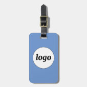 Logo QR-code Minimalistische Blauwe Zakelijke Prom Bagagelabel (Voorkant verticaal)