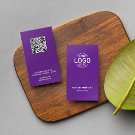 Logo QR-code Minimalistische Paarse moderne gewoon Visitekaartje