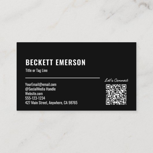 Logo QR Code Modern Visitekaartje (Achterkant)