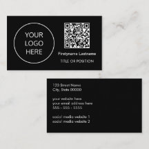 Logo QR Code Modern Zwart Visitekaartje
