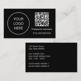 Logo QR Code Modern Zwart Visitekaartje