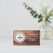 Logo QR-code moderne houtbewerking constructie Visitekaartje (Staand voorkant)
