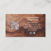 Logo QR-code moderne houtbewerking constructie Visitekaartje (Achterkant)
