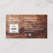 Logo QR Code Moderne houten timmerbouw Visitekaartje (Voorkant)