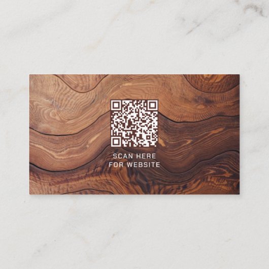 Logo QR Code Moderne houten timmerbouw Visitekaartje (Achterkant)