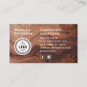 Logo QR Code Moderne houten timmerbouw Visitekaartje (Voorkant)