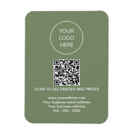 Logo QR Code Moderne Sage Groene magneet