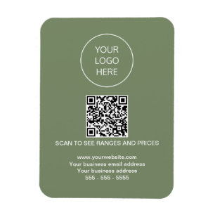 Logo QR Code Moderne Sage Groene magneet