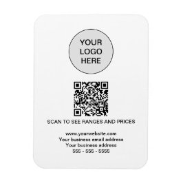 Logo QR Code Moderne Witte Magneet