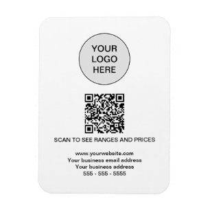 Logo QR Code Moderne Witte Magneet