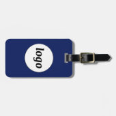 Logo QR-code Navy Blauwe Zakelijke Promotie Bagagelabel (Voorkant horizontaal)