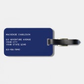 Logo QR-code Navy Blue Business Promotional Bagagelabel (Achterkant horizontaal)