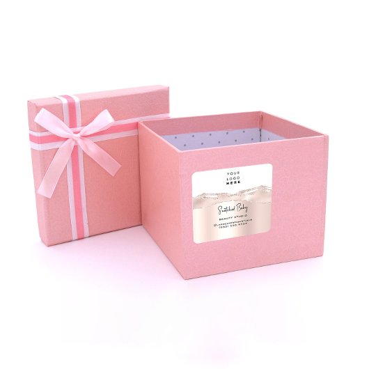 Logo QR-code Online Winkelen Zilver Glitter Roos W Vierkante Sticker