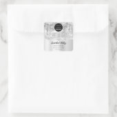 Logo QR-code Online Winkelen Zilveren Grijze schij Vierkante Sticker (Tas)