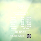 Logo Qr Code Openingstijden Modern Bedrijf    Raamsticker (Vel 3)