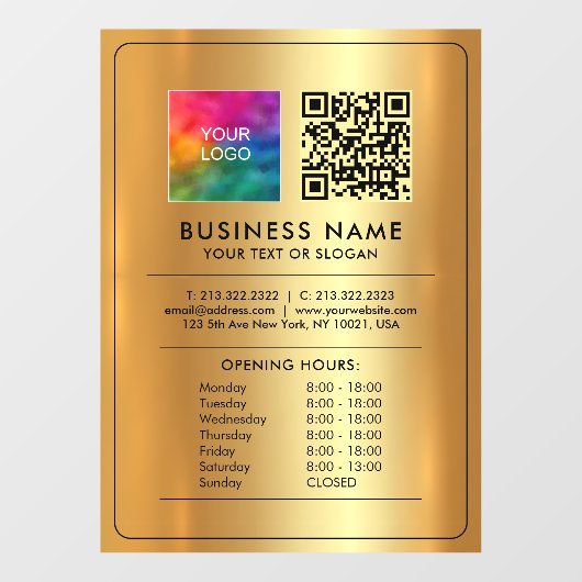 Logo QR-code Openingsuren Open Gesloten Nepgoud Raamsticker (Vel)