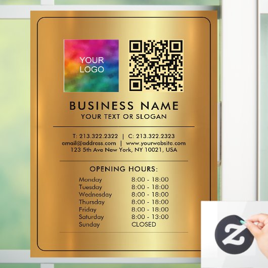 Logo QR-code Openingsuren Open Gesloten Nepgoud Raamsticker (Huis)