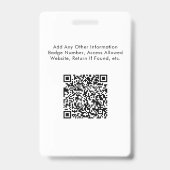 Logo QR-code personeelskaart Badge (Achterkant)