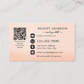 Logo QR-code perzik schoonheid visitekaartje (Achterkant)