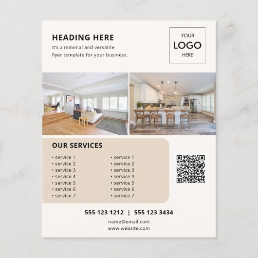 Logo QR Code Photo Business Marketing Flyer (Voorkant)