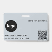 Logo QR-code professioneel bedrijf blauw naam Badge (Voorzijde)