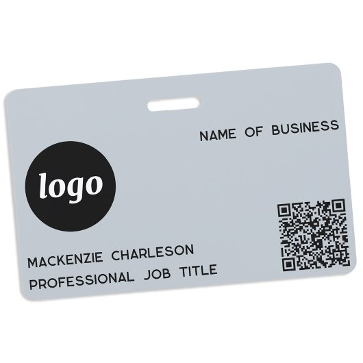 Logo QR-code professioneel bedrijf blauw naam Badge