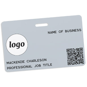Logo QR-code professioneel bedrijf blauw naam Badge