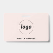Logo QR-code professioneel bedrijf Blush Roze Naam Badge (Achterkant)