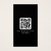 Logo QR-code professioneel zwart visitekaartje (Achterkant)