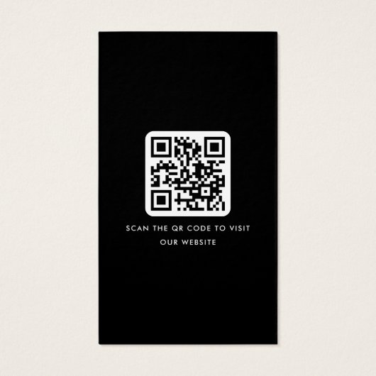 Logo QR-code professioneel zwart visitekaartje (Achterkant)