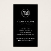 Logo QR-code professioneel zwart visitekaartje (Voorkant)