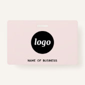 Logo QR Code Professionele Zakelijke Blush Roze Na Badge (Achterkant)