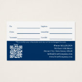Logo QR Code Promo Blauw Wit Cadeaubon Visitekaartje (Achterkant)