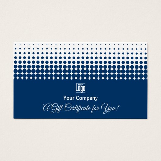 Logo QR Code Promo Blauw Wit Cadeaubon Visitekaartje (Voorkant)