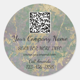 Logo QR-code Promotie online winkelmarmer Ronde Sticker