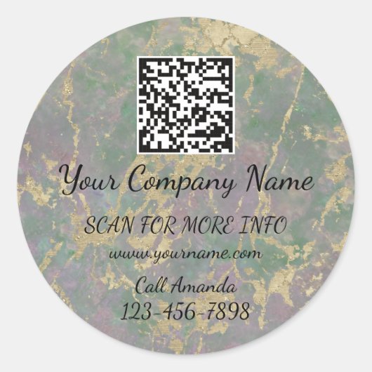 Logo QR-code Promotie online winkelmarmer Ronde Sticker (Voorkant)