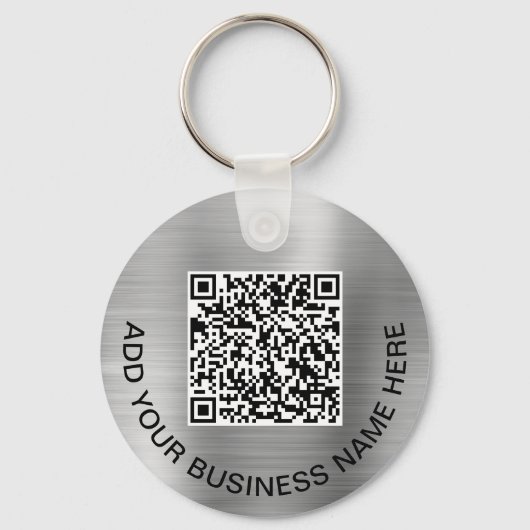 Logo QR-code Promotie Silver Sleutelhanger (Voorkant)