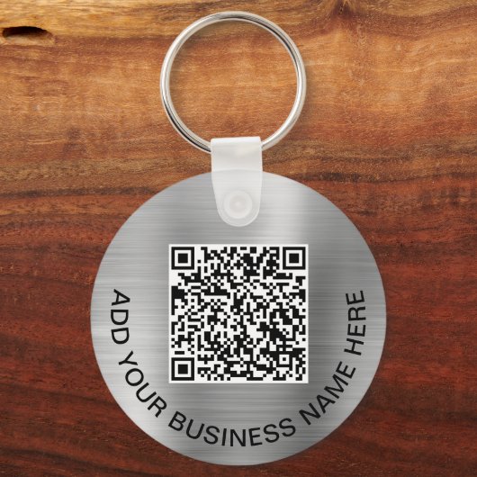 Logo QR-code Promotie Silver Sleutelhanger (Voorkant)