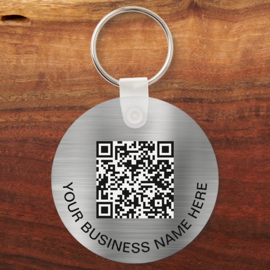 Logo QR-code Promotie Silver Sleutelhanger (Voorkant)