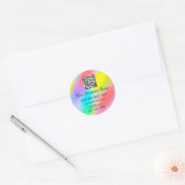 Logo QR-code Promotie Winkelboeg regenboog Ronde Sticker (Envelop)