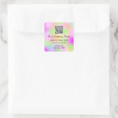 Logo QR-code Promotie Winkelroze Vierkante Sticker (Tas)