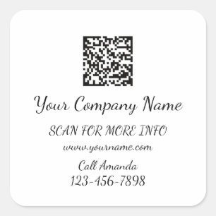 Logo QR-code - Promotie: zwart-wit Vierkante Sticker